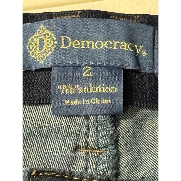 Democracy Ab-Solution Slim Bootcut Raw Hem Dark Wash Jeans | Size 2 - Picture 3 of 10